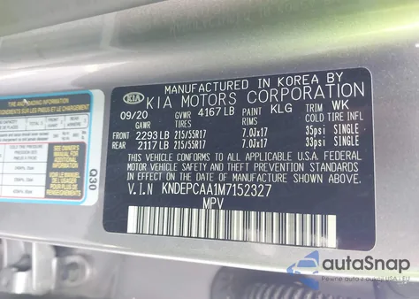 2021 Kia Seltos Lx из США, поврежденный, VIN KNDEPCAA1M7152327